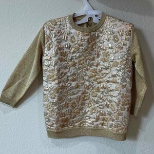 Dolce & Gabbana Kids Gold Floral Brocade Sweater - Size 2